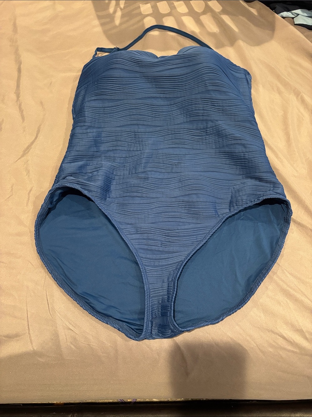 Anne Cole Navy Textured One-Piece Swimsuit